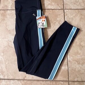 JoyLab Blue Leggings with Sporty Stripes